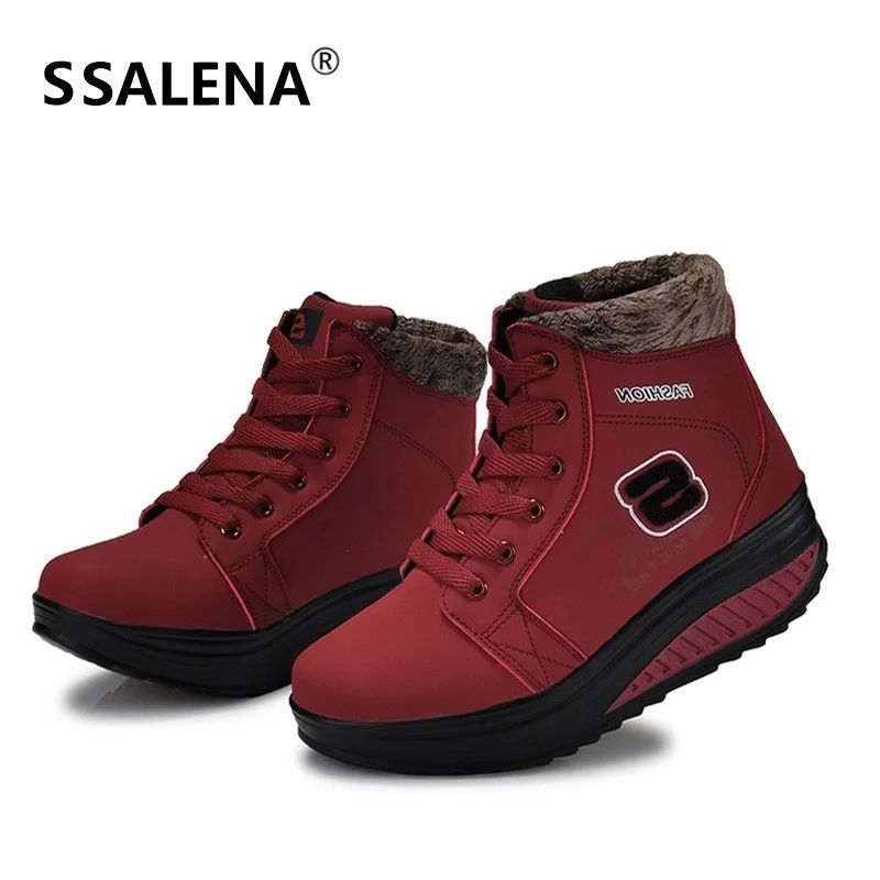 

2018 Women Winter Flats Shoes Female Platform Thick Bottom High Top Shoes Comforatalbe Warm Plush Fur Swing Shoes B734