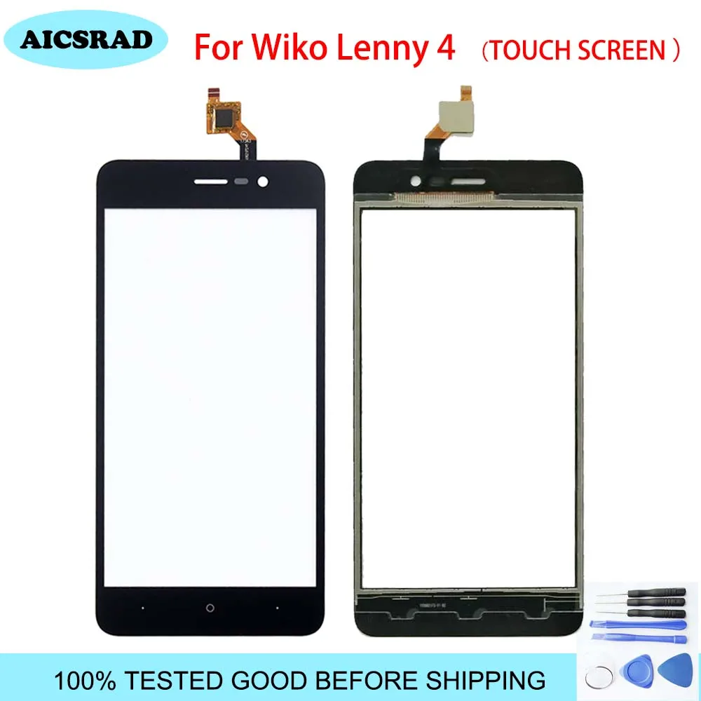 

Black 5 inch front outer glass For wiko lenny 4 lenny4 Touch Screen Touch Panel Lens Replacement assembly repair part+ Tools