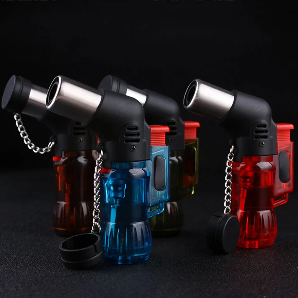 

Mini Butane Jet Torch Cigarette Windproof Lighter Random Color Plastic Fire Ignition Burner NO GAS