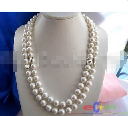 

p919 LONG 50" 12MM WHITE ROUND SOUTHSEA SHELL PEARL NECKLACE @^Noble style Natural Fine jewe FREE SHIPPING
