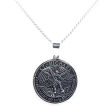 Персональный дизайн кулон-защитник 316 нержавеющая сталь Мода полировка круглый молиться для нас кулон с necklace ем