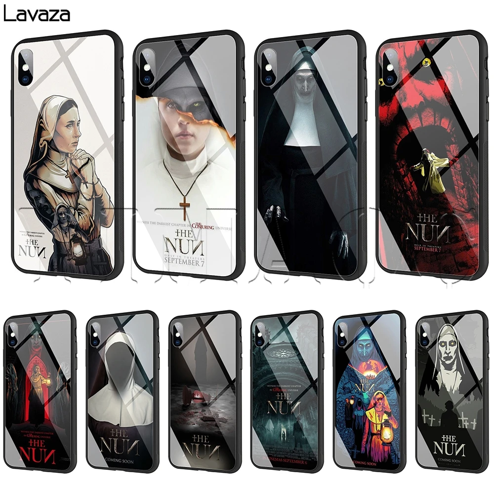 

Lavaza The Nun Movie Tempered glass TPU Case for iPhone XS MAX XR X 8 7 6 6S Plus