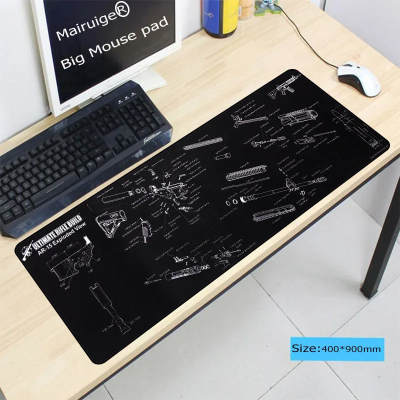 

Mairuige Gun Part Large Gaming Mouse Pad Gamer Locking Edge Keyboard Mouse Mat Gaming Desk Mousepad for CS GO LOL Dota Game