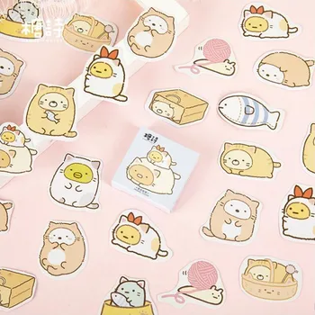 

45 Pcs/Pack Mini Cartoon Cat Pattern Diary Sticky Stickers Scrapbooking Flakes DIY Office Stationery School Supplies