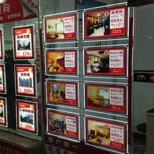 Led висящий хрустальный светильник коробка панель, акриловый a4 дисплей окно реклама на продажу 12 шт./партия