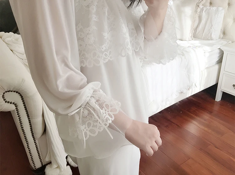 Mulher conjunto de pijama terno sexy rendas