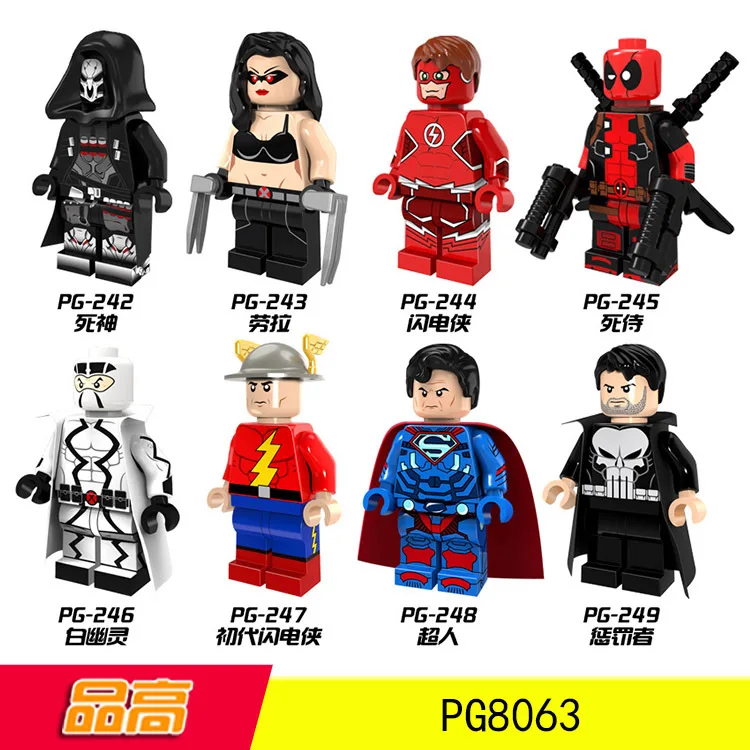 

Superhero grim Reaper flash Superman Deadpool Laura Minifigured Building Blocks Figure Bricks Compatible With Legoings
