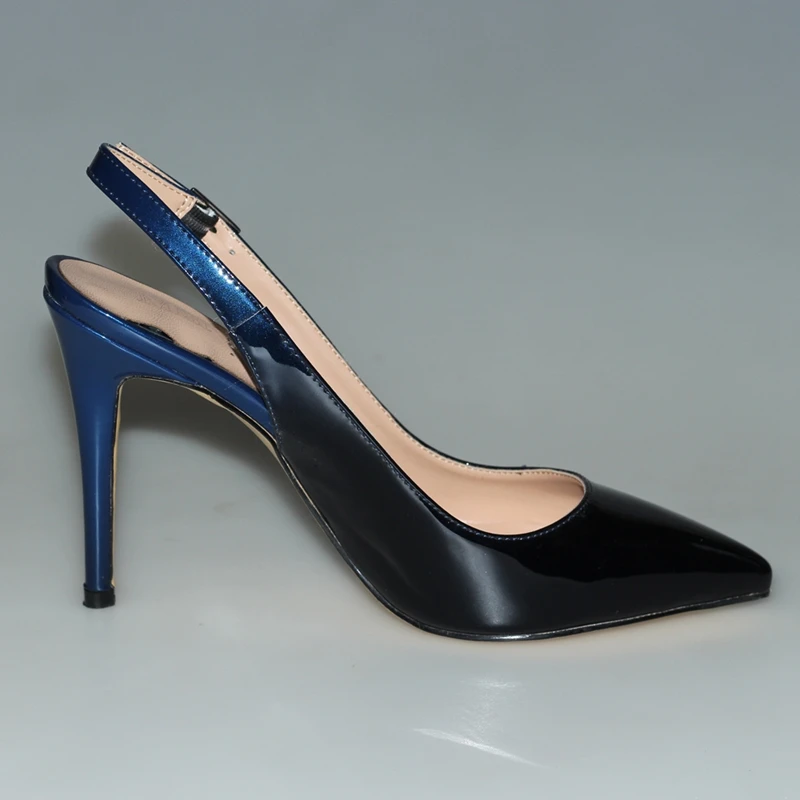 ENMAYER/Брендовые женские туфли-лодочки свадебные туфли модель года; сезон весна; градиентные пикантные туфли на очень высоком каблуке с острым носком; цвет черный, синий; Size34-45 на шпильке; CR815