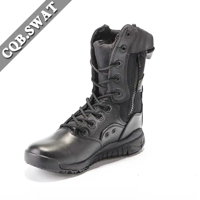 black army style boots