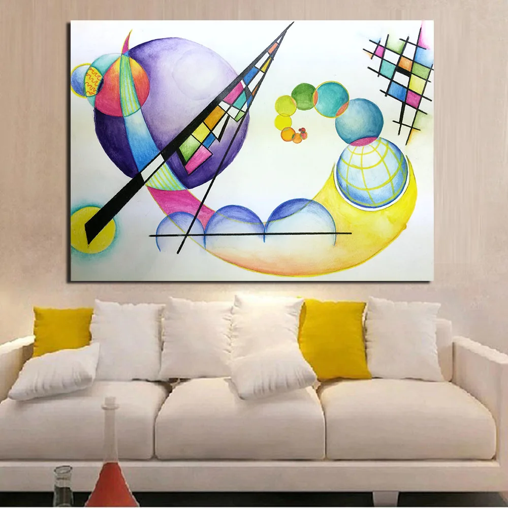 JQHYART Сюрреализм Wassily Kandinsky холст искусство Масляная живопись Модер домашний Декор