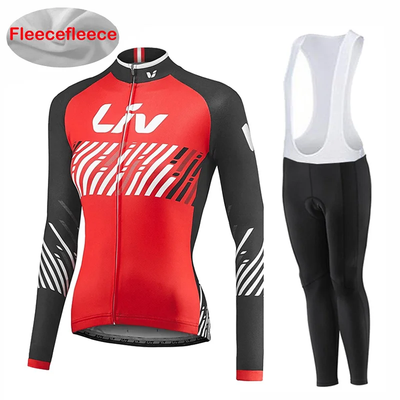 

2019 New arrival LIV Winter cycling clothing Thermal fleece cycling jersey long mtb ropa ciclismo hombre bike cycling clothes