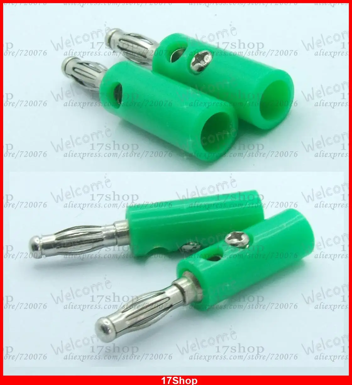 

20PCS Green 4mm Banana plug for Binding Post Cables Power Amplifier Test Speaker