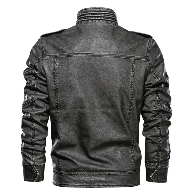 Мужская кожаная куртка в стиле милитари, винтажная байкерская куртка из искусственной кожи, пальто, ветровка, теплая осенне-зимняя куртка из искусственной кожи, 6XL