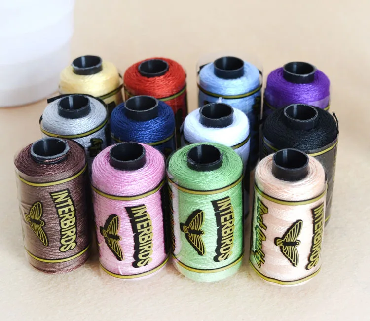 

12pcs/lot Colored 180 Yards Denim Thread 203 Thick Colorful Sewing Quilts Luggage Steering-wheel Supplies