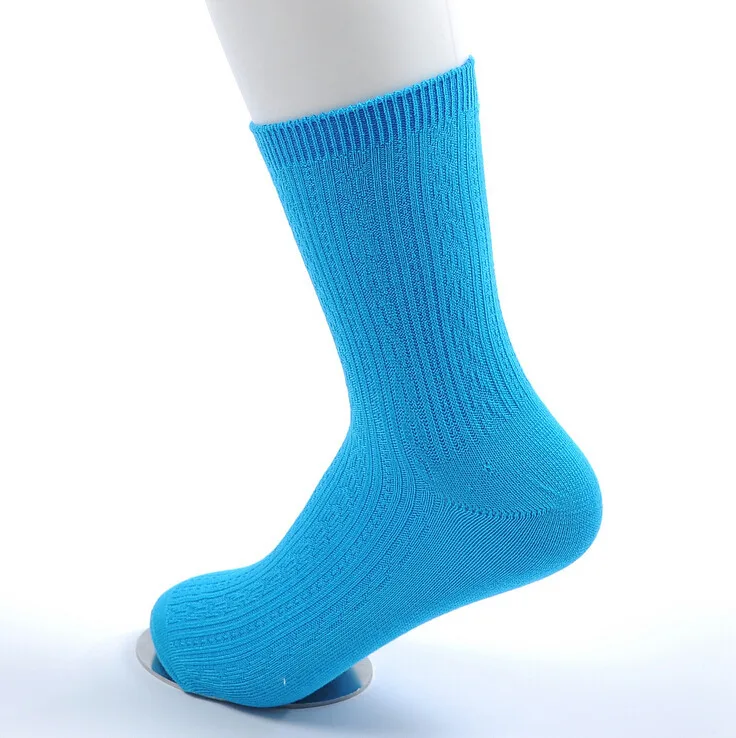 Весенне-осенние Брендовые женские носки из бамбукового волокна для женщин, деловые повседневные черные носки, женские бежевые короткие носки, 6 пар/лот s289 - Цвет: Lake blue