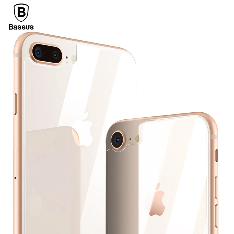 Beste Baseus 0.3mm Back Screen Protector Gehard Glas Voor iPhone 8 8 Plus Ultra Dunne Beschermende Glas Voor iPhone8 Gehard glas