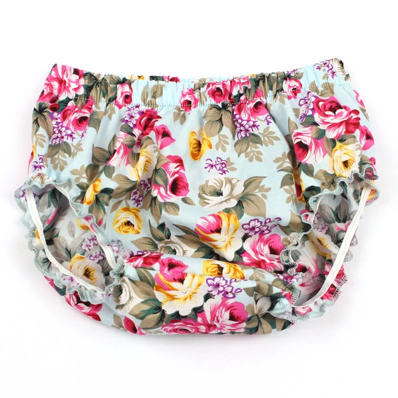 Baby Newborn Floral Bloomers Little Girls Summer Beach Clothing Baby Cotton Diaper Cover Toddler Birthday Cake Smash (7)