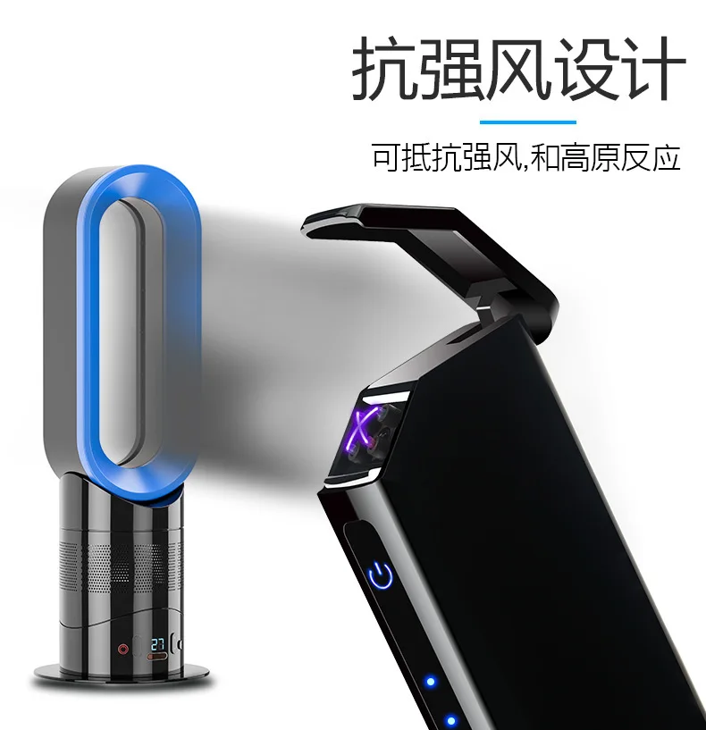 Двухдуговая Индукционная Зажигалка плазменная USB меняющаяся ветрозащитная беспламенная электрическая зажигалка электронная сигарета зажигалка импульсная