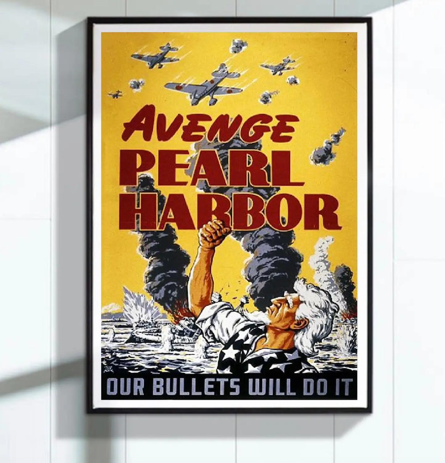 Ww2アメリカ真珠湾バトルプロパガンダポスターヴィンテージレトロポスターキャンバスdiy壁紙ポスターホームギフト装飾 Poster Vintage Retro Postervintage Retro Poster Aliexpress