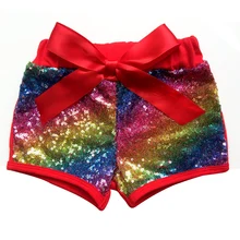 Шорты цвета румяной розы в пайетках для маленьких девочек наряд на день рождения для девочек праздничные шорты с пайетками для малышей блестящие шорты с розовыми и золотыми пайетками