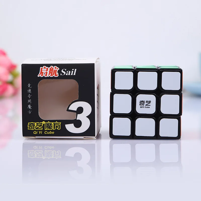 

Qiyi Sail 3x3 Magic Cube Speed Puzzle Black White Sticker 56mm For Beginner Kids Learning Toys Qihang 3x3x3 Cube Ultra-smooth