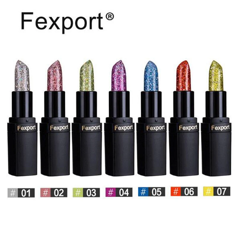 6pcs Crystal Lipstick Plant Jelly Crystal Diamond Gold Foil Lipstick Waterproof Nutritious