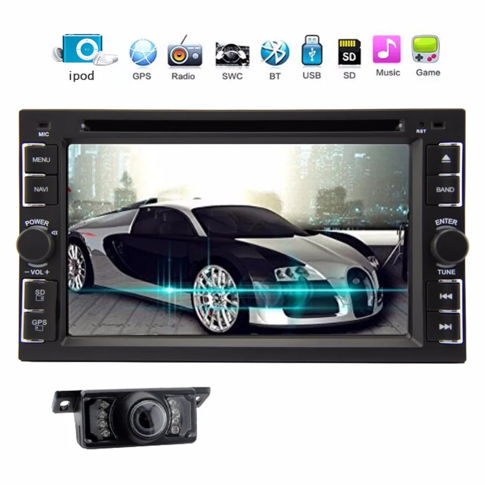 GPS навигации 2 DIN dvd-плеер автомобиля 6.2 &quotCar Ipod Авторадио DVD плеер двойной din стерео