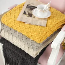 Super Soft Cashmere Like Plaid Home Decoration Nordic Style Casual Knitted Blanket with Tassel Blankets for