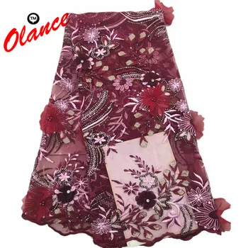 

For Sale! Appliqued swiss voile lace flowers with beads and branches with sequins ADP26 Free Shipping Cheap Tulle Lace Fabric