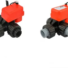 DC12V DC24V 3-ходовой клапан Керамика core Электрический шаровой кран Пластик интерфейс моторизованный шаровой клапан L Тип клапана DN25 DN32 DN40