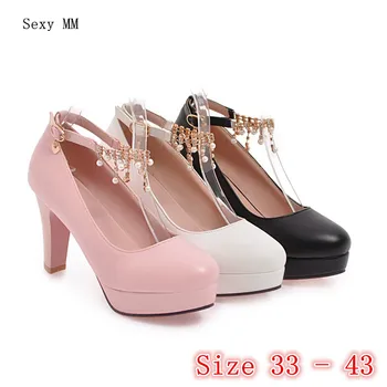 

Platforms High Heels Women High Heel Shoes Pumps Stiletto Woman Party Wedding Shoes Kitten Heels Plus Size 33 - 40 41 42 43