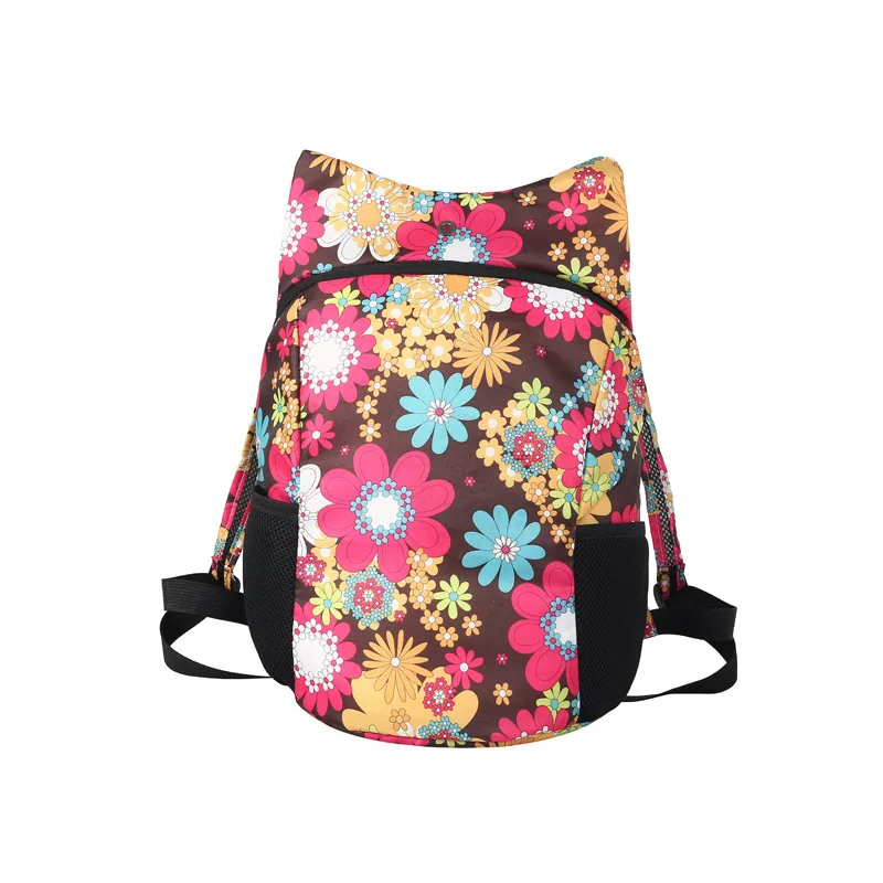 

2018 college style sport soft Zipper opening backpack women flower Luxury bags Large capacity waterproof double shoulder bags
