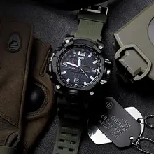 Мужские модные многофункциональные студенческие электронные часы для спорта на открытом воздухе с двойным дисплеем водонепроницаемые цифровые часы светящиеся часы