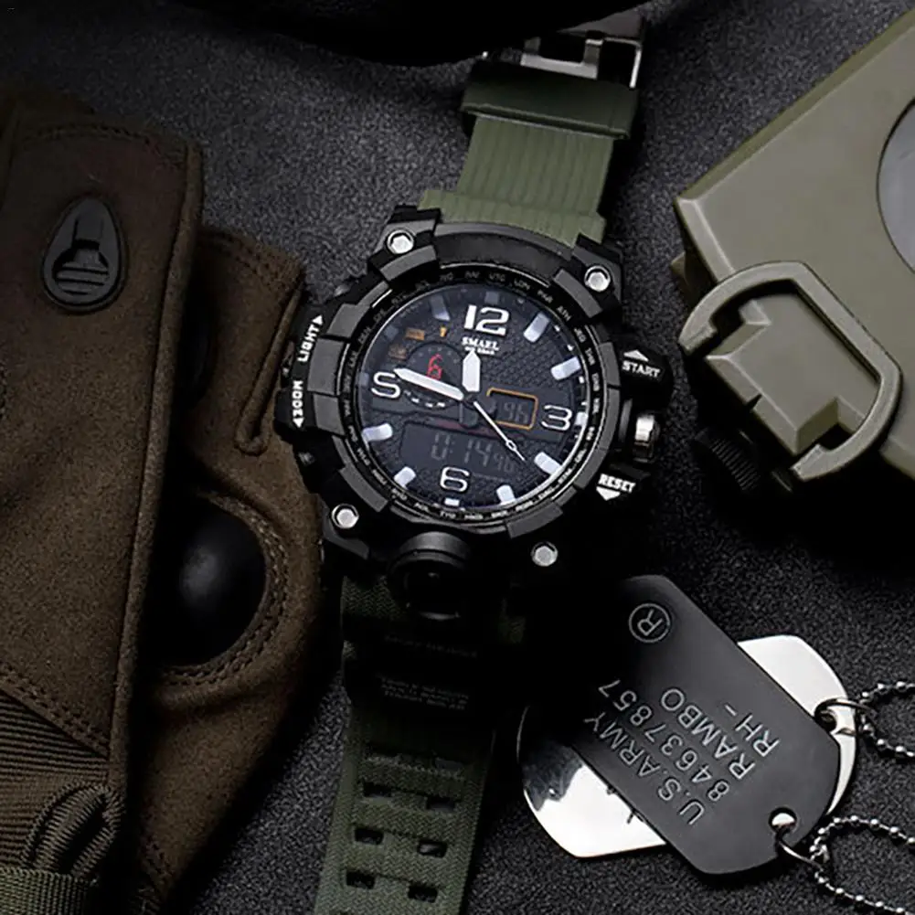 الرجال المألوف متعددة الوظائف طالب الساعات الإلكترونية الرياضة في الهواء الطلق ثنائي عرض ساعة رقمية ضد الماء مضيئة ووتش الرجال المألوف متعددة الوظائف طالب الساعات الإلكترونية الرياضة في الهواء الطلق ثنائي عرض ساعة رقمية ضد الماء مضيئة ووتش