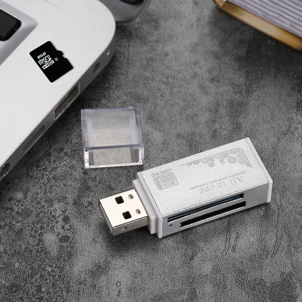 Все в одном кард-ридер USB 2,0 USB мини портативный для SD/TF/MS micro(M2) USB2.0 кард-ридеры для компьютера ноутбука настольного ПК