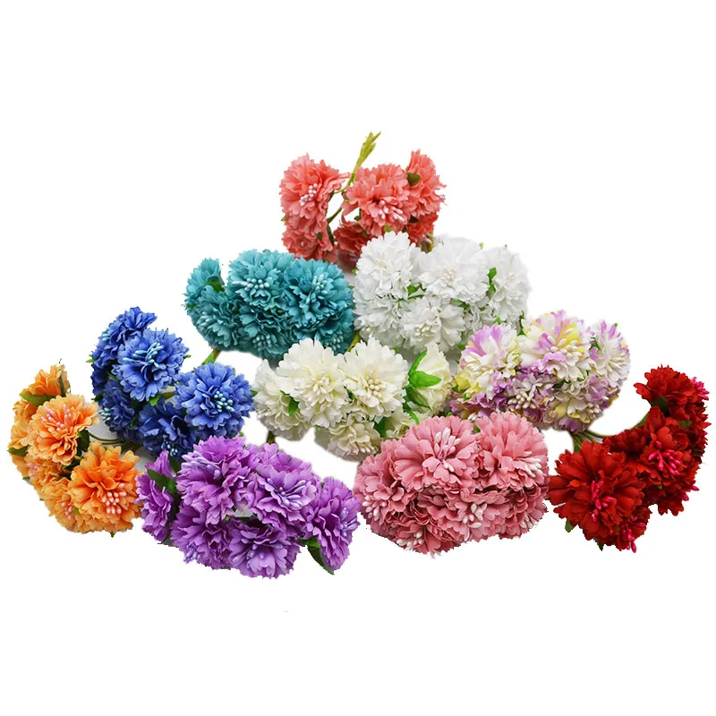 

12pcs Silk Chrysanthemum Artificial Flowers Bride Bouquet for Wedding Party Home Decoration Valentine's Day DIY Marriage Wreath