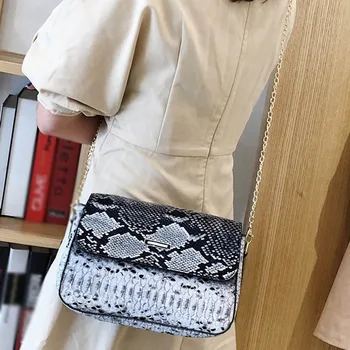 

Messenger Bag Women Leather Women's Snakeskin Pattern Shoulder Casual Shoulder Panelled Messenger Bolso Mujer Bandolera#G30