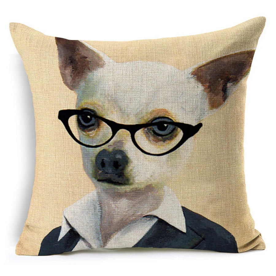 

Bull Terrier Pug Dog Rabbit Horse Animal Cotton Linen Decorative Cushion Cover Home Decor Throw Pillow For Sofa Chair Pouf b310