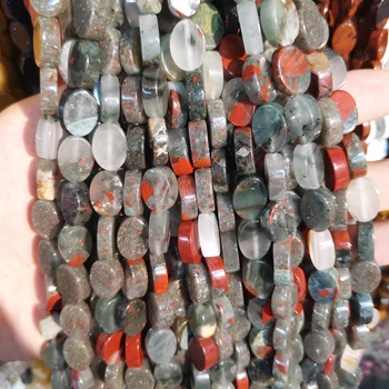 

Natural African blood Stone Beads Egg Shape Bead for Jewelry Making DIY Supplies Bracelet Accessories 15 inches size 10*14mm