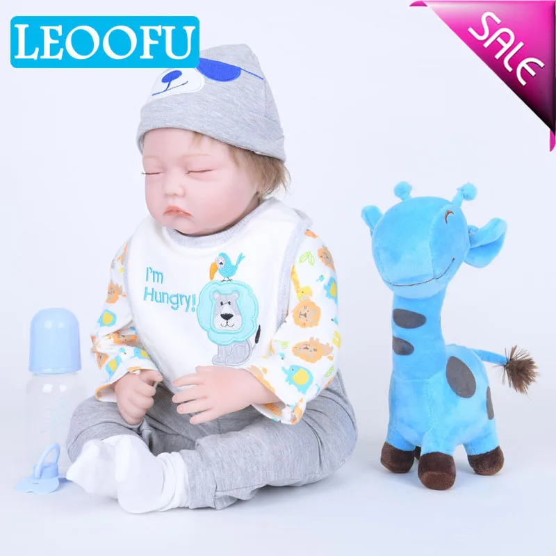 

LEOOFU 55cm 22 inch christmas gift silicone reborn baby doll toys realistic baby dolls 100% handmade girl reborns kids playmates