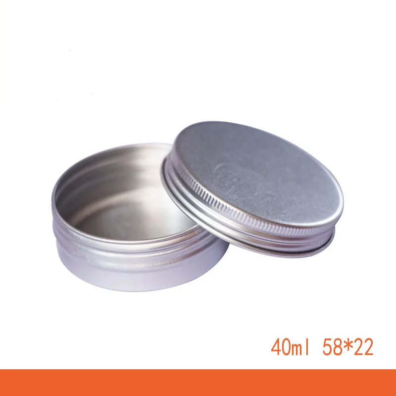 

40 ML Aluminum Specimen Box with Thread Cap Empty Cream Jar Dia 58mm Cosmetic Container Beauty Makeup Round Pomade Packing Pot