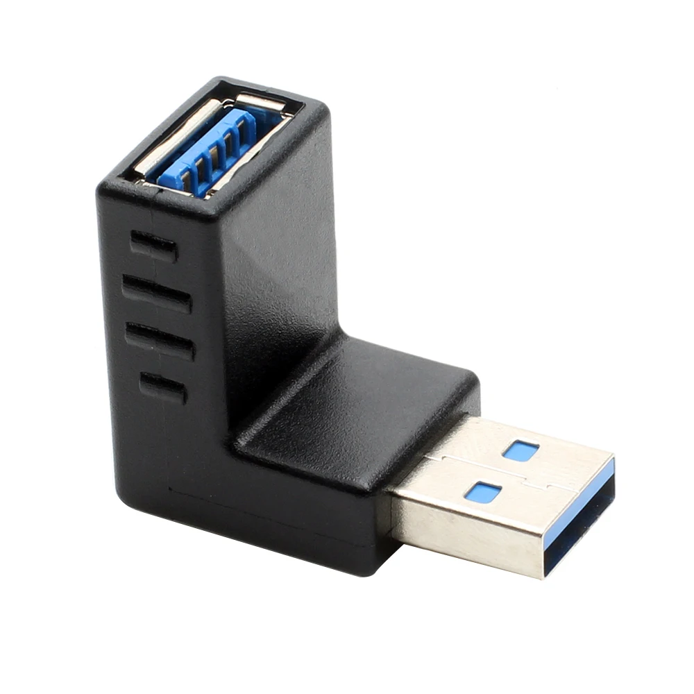 Переходник USB3.0 штырь-гнездо под прямым углом 90 градусов вниз сгиба USB 3 0