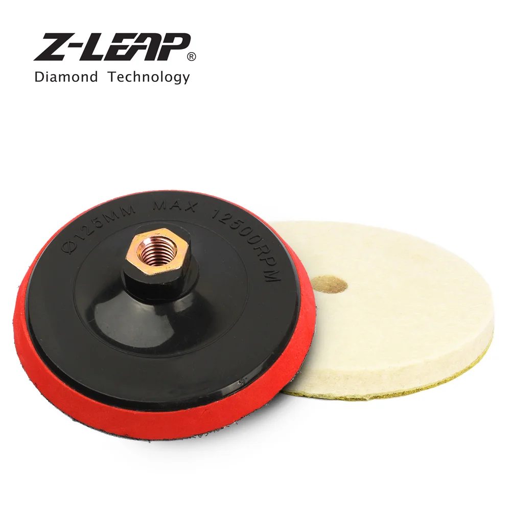 Z-LEAP BUFF Pad набор 5 дюймов шерстяной коврик с пластиковой губкой капота Подложка для углового шлифовального станка полировщик шерсть валяния полировальный коврик