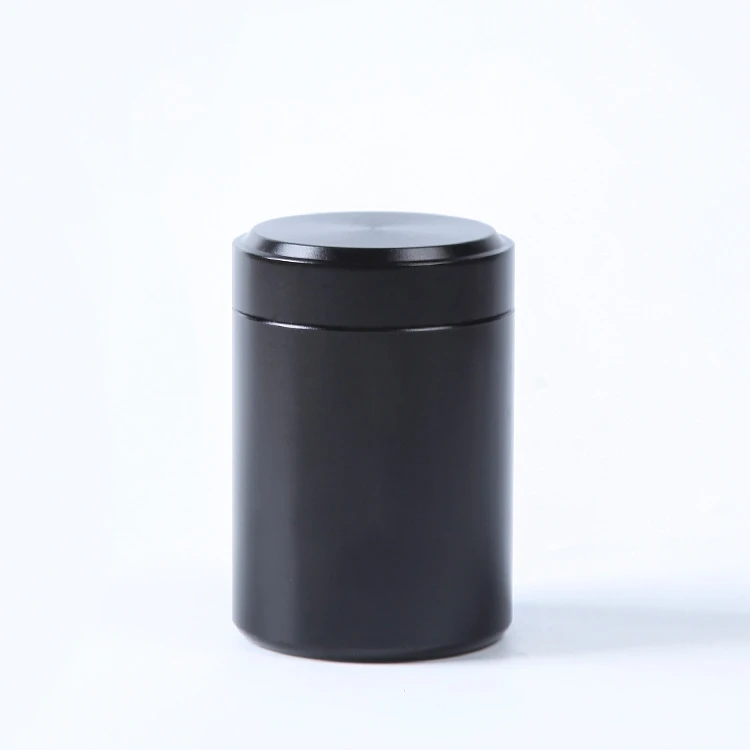 70 мл Металл Алюминий портативный небольшой запечатанный банок путешествия чай Caddy герметичный запах доказательство контейнер тайник банка - Цвет: Черный