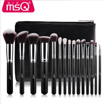 

MSQ Pro 15pcs Makeup Brushes Set Powder Foundation Eyeshadow Make Up Brushes Cosmetics Soft With PU Leather Case/ by DHL 10sets