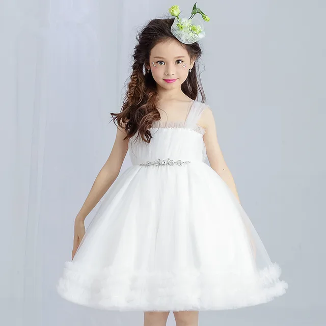 white flower girls dresses princess sleeveless white christmas costumes girls clothes 4 6 8 10 12 - White Christmas Costumes white flower girls dresses princess sleeveless white christmas costumes girls clothes 4 6 8 10 12 - White Christmas Costumes