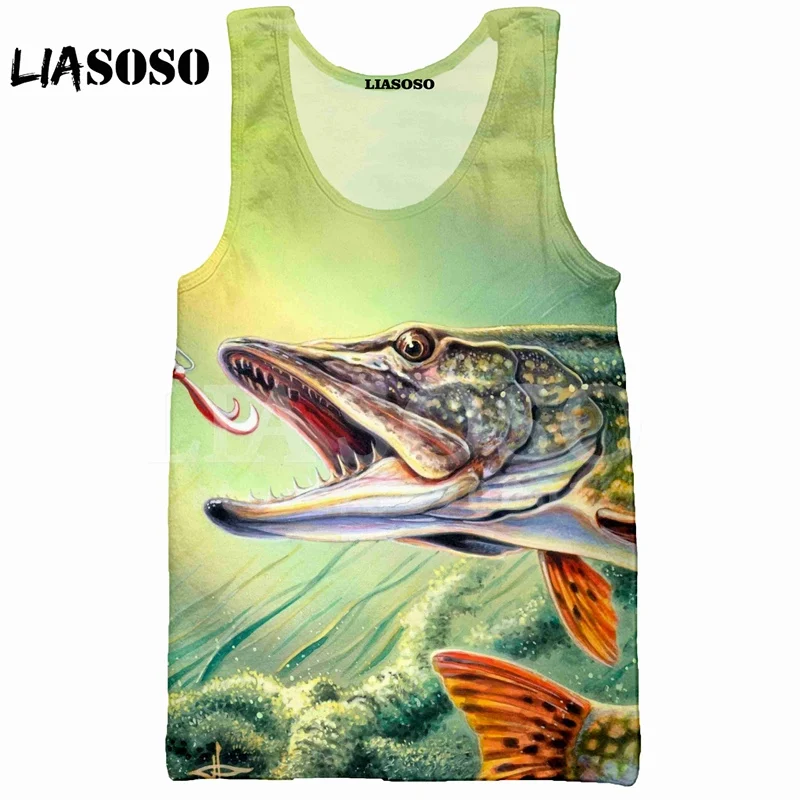 

LIASOSO New Summer 3D Print Men's Tank Top Vest Ocean Fish Colorful Coral Penguin sleeveless Hip Hop Tank Casual Top X1512