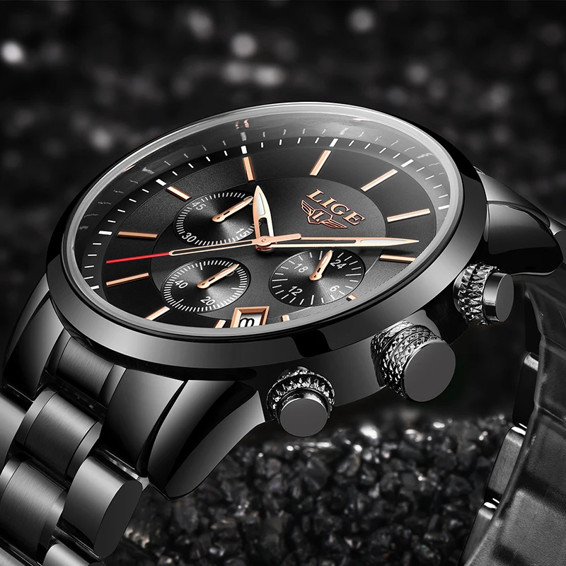 LIGE Mens Watches Top Brand Luxury Men's Sports Watch For Male Casual Waterproof Date Analog Quartz Watch Men Clock Reloj Hombre