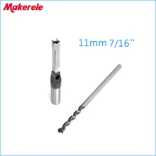 wood drill bit 11mm 7/10'' Woodworking tools Square Hole Bits Drill Mortising Chisel Set 11mm/ 7/10 Mortiser Drill Bit Set 4pc hss twist drill bits mortising chisel square hole mortiser drill bit for diy woodworking tools