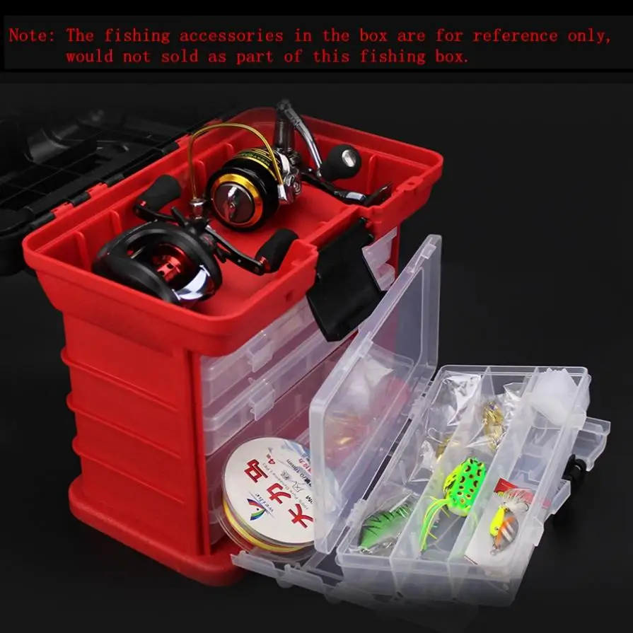 Caixas de Pesca Camadas Durável Portátil Carpa Pesca Carretel Linha Isca Ferramenta Armazenamento Caixa 26x15x25cm 4 6 High Quality Esporte e Lazer